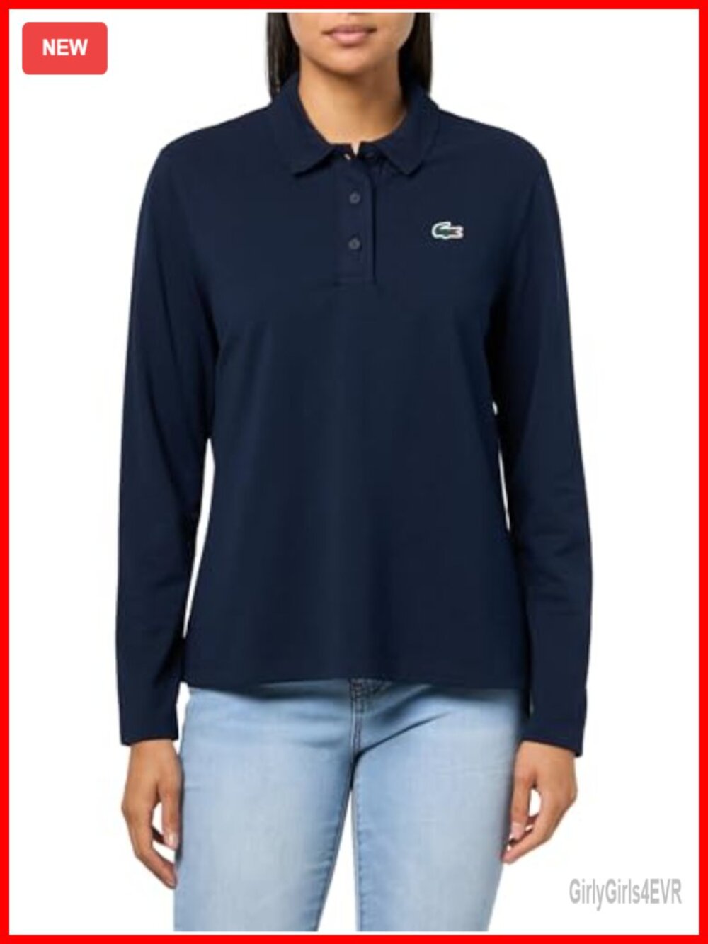 Long Sleeve Golf Polo Regular Fit Collared Button Neck Shirt